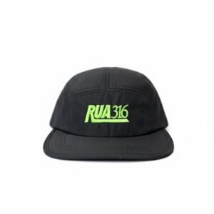 Boné Five Panel Rua316 – Logo Bordada Verde Neon