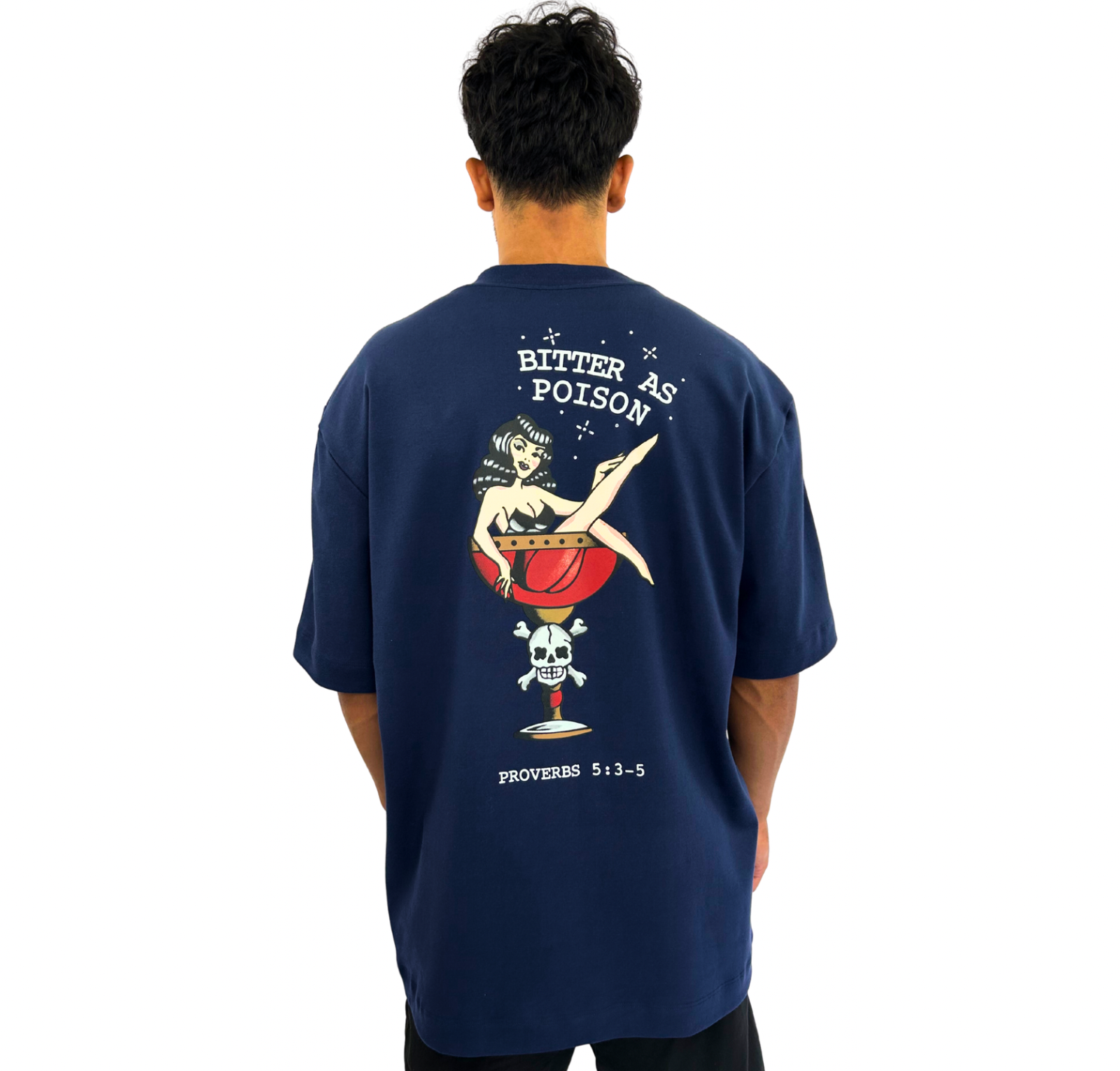 Camiseta Oversized Masculina Rua316 Azul Marinho – “Bitter as Poison” - Imagem 3